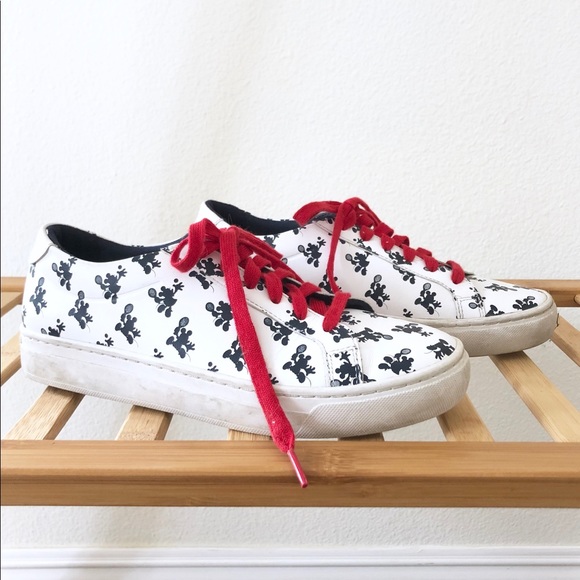 Disney x Lacoste Kids Mickey Mouse Print Sneakers
